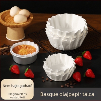 Basque sütőpapír, 4/6 hüvelyk, hajtásmentes, sütőformákhoz és desszertekhez, olajálló