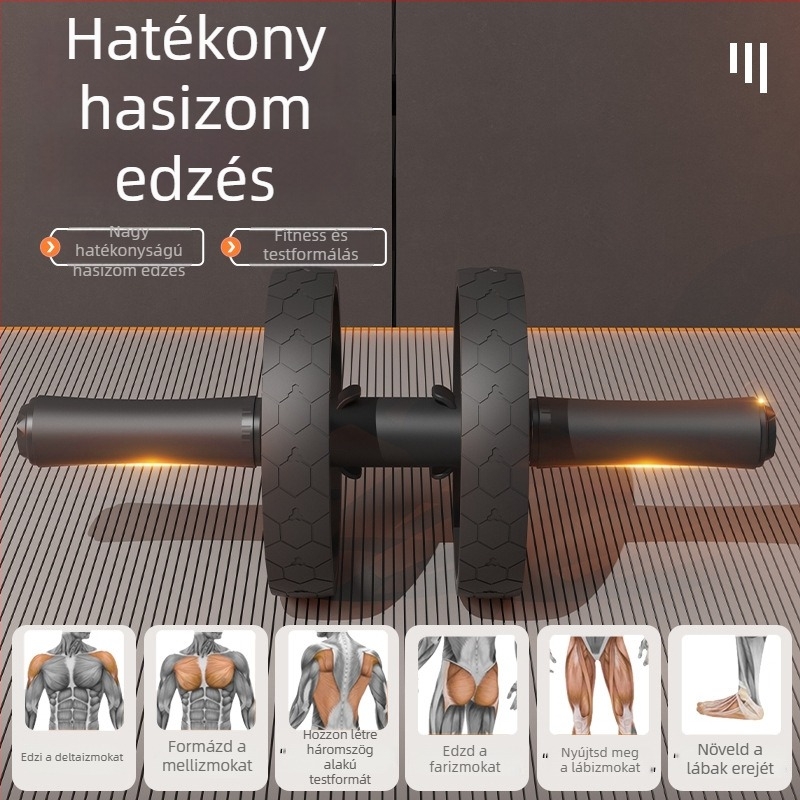 Kétkerekes hasi roller készlet, csendes, csúszásmentes, a hasi zsír csökkentésére és a hasizmok edzésére