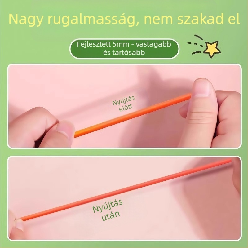 Tartós ugrókötél gumiszalaggal általános iskolások számára, nosztalgikus, régi típusú.
