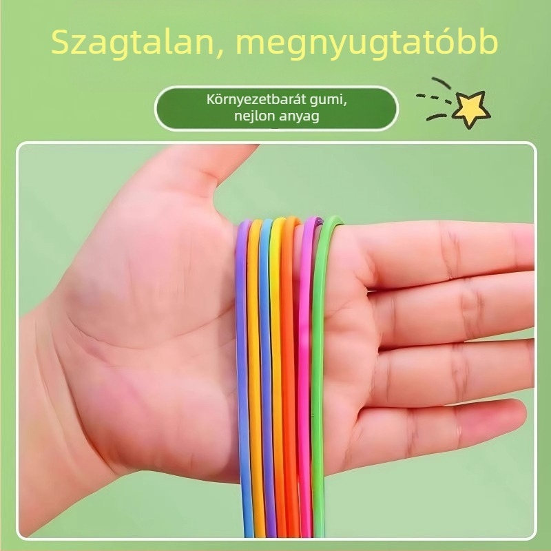 Tartós ugrókötél gumiszalaggal általános iskolások számára, nosztalgikus, régi típusú.