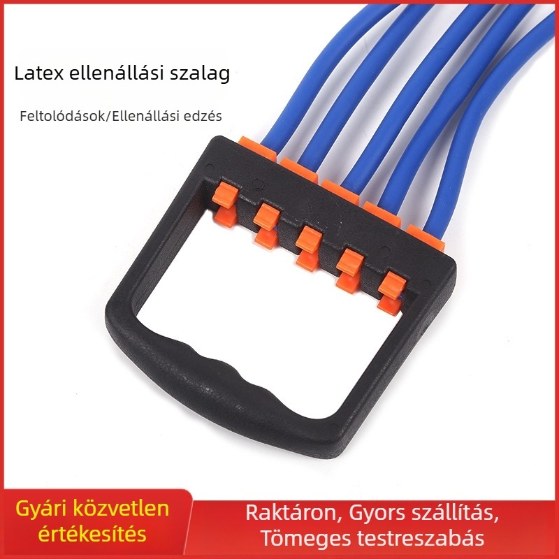 Ötcsöves ellenállási eszköz mellkas tágítására és hátra edzésre, állítható feszültségű kötél, levehető elasztikus csövek, otthoni fitnesz felszerelés