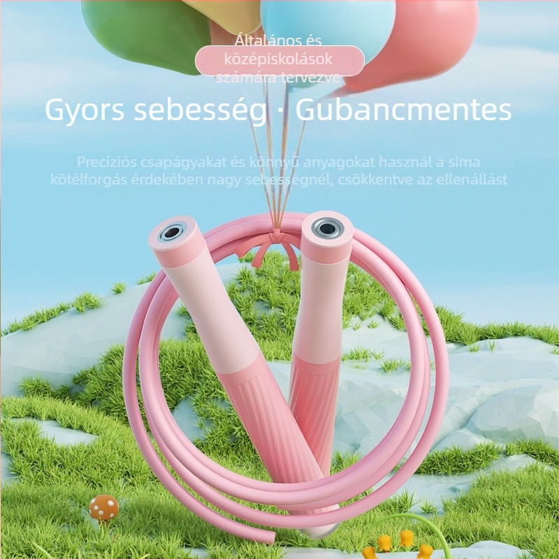 Gyerekeknek készült versenys ugrókötél, csomómentes, állítható, általános- és középiskolások számára