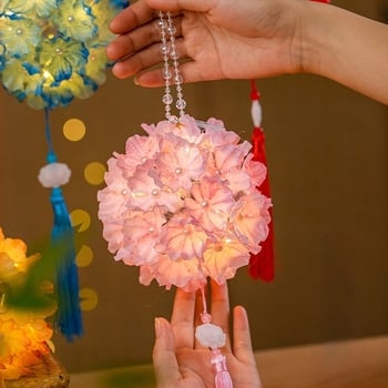 DIY hortenzia lámpás készlet – kézzel készített nyuszilámpás világító, ősi stílus