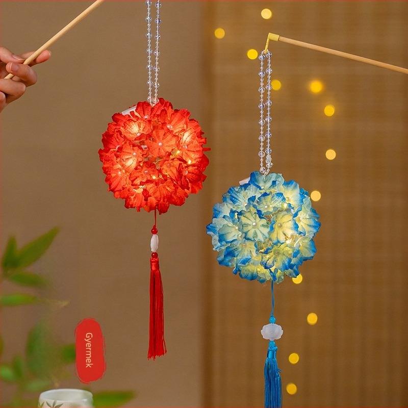 DIY hortenzia lámpás készlet – kézzel készített nyuszilámpás világító, ősi stílus