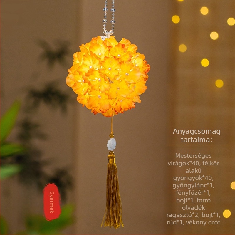 DIY hortenzia lámpás készlet – kézzel készített nyuszilámpás világító, ősi stílus