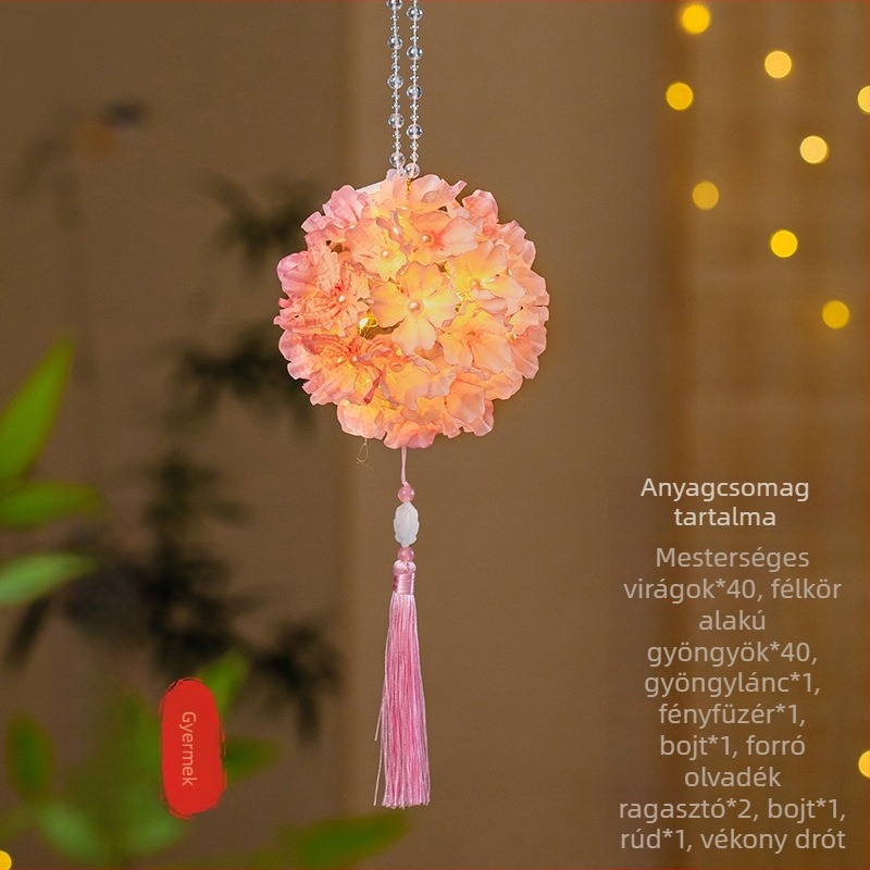 DIY hortenzia lámpás készlet – kézzel készített nyuszilámpás világító, ősi stílus