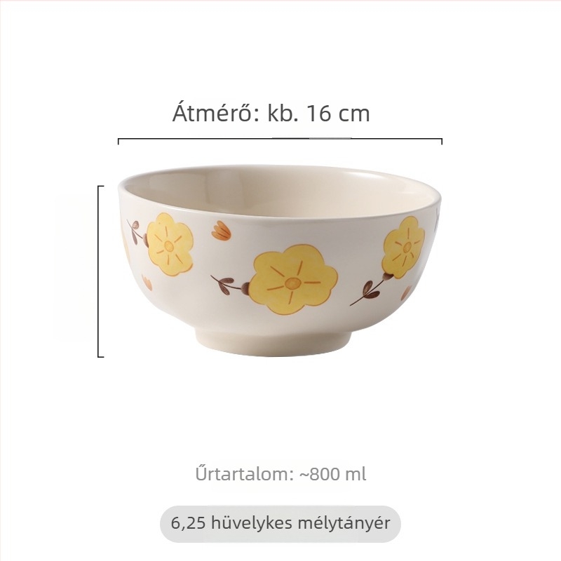 Krémszínű porcelán étkészlet vidéki virágmintával, kézzel formázott textúrákkal, otthoni használatra, tányérok és tálak