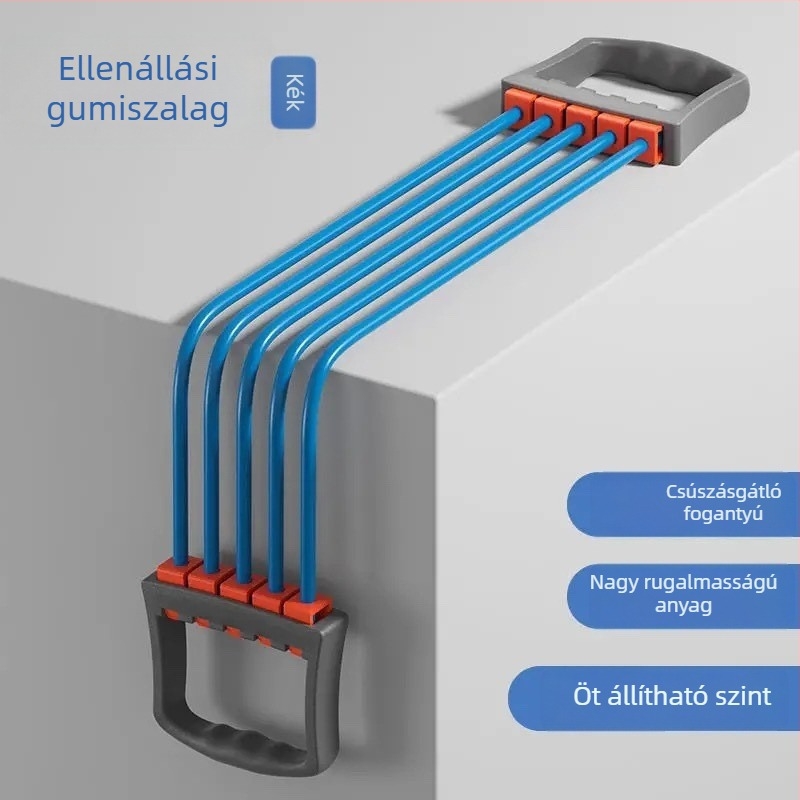 Férfiak otthoni mellkas-edzéséhez való kötél rugós húzókészülék, mely a mellkas kinyitására és hátedzésre szolgál
