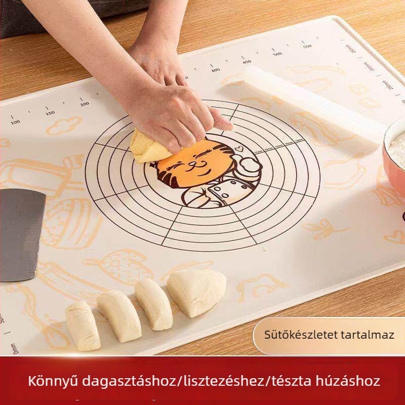 Élelmiszer-minőségű szilikon dagasztómat, vastított, antibakteriális, tapadásmentes, csúszásmentes, konyhai és otthoni sütéshez