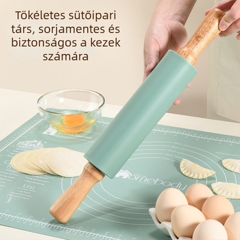 Gombóc készítő készlet: tészta nyújtó, vágó kés és szilikon dagasztó matrac, élelmiszer-minőségű, vastított