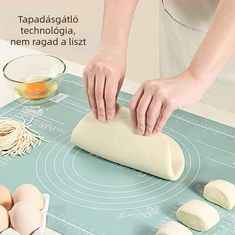 Gombóc készítő készlet: tészta nyújtó, vágó kés és szilikon dagasztó matrac, élelmiszer-minőségű, vastított