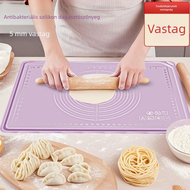 Szilikon gyúró matrac, élelmiszer-minőségű, vastag felület, tapadásmentes a tészta nyújtásához és sütéshez