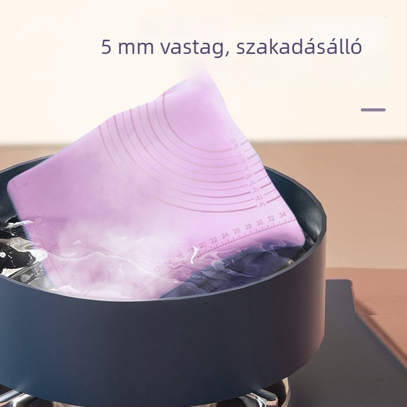 Szilikon gyúró matrac, élelmiszer-minőségű, vastag felület, tapadásmentes a tészta nyújtásához és sütéshez