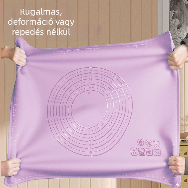 Szilikon gyúró matrac, élelmiszer-minőségű, vastag felület, tapadásmentes a tészta nyújtásához és sütéshez