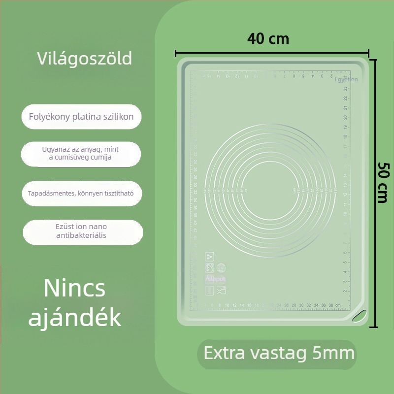 Szilikon gyúró matrac, élelmiszer-minőségű, vastag felület, tapadásmentes a tészta nyújtásához és sütéshez