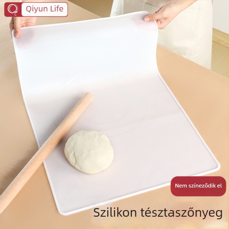Átlátszó élelmiszer-minőségű szilikon tésztagyúró és nyújtó matt, extra-nagy méretű, vastagabb csúszásmentes felülettel, otthoni konyhához