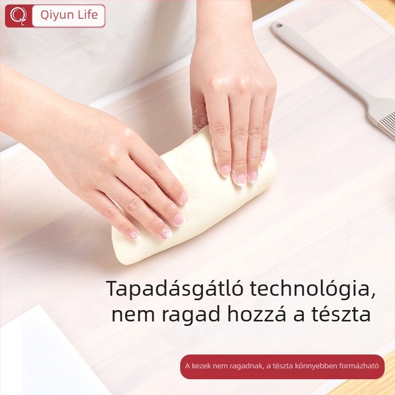 Átlátszó élelmiszer-minőségű szilikon tésztagyúró és nyújtó matt, extra-nagy méretű, vastagabb csúszásmentes felülettel, otthoni konyhához