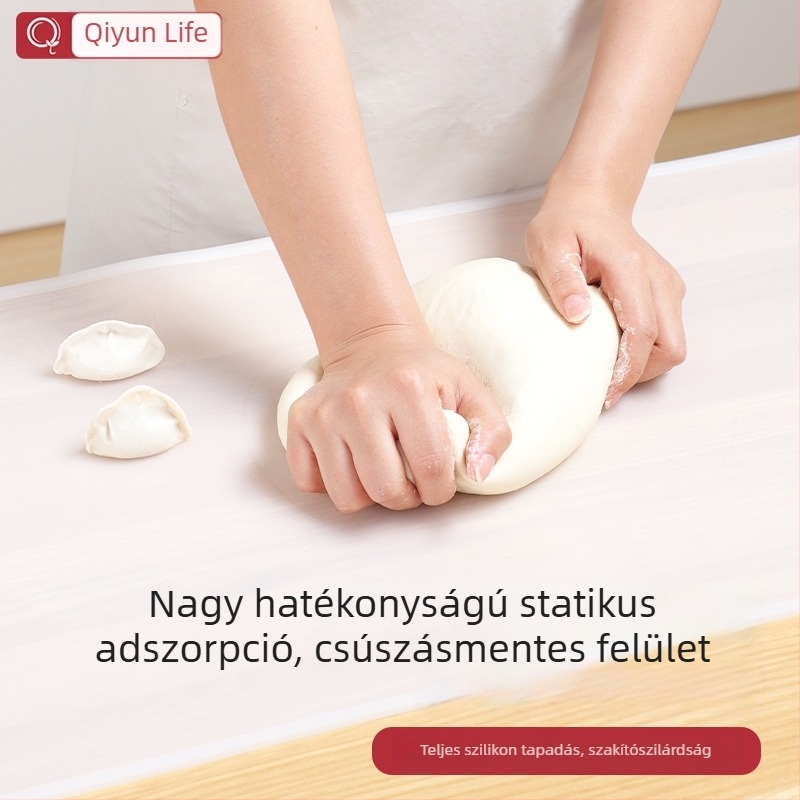 Átlátszó élelmiszer-minőségű szilikon tésztagyúró és nyújtó matt, extra-nagy méretű, vastagabb csúszásmentes felülettel, otthoni konyhához
