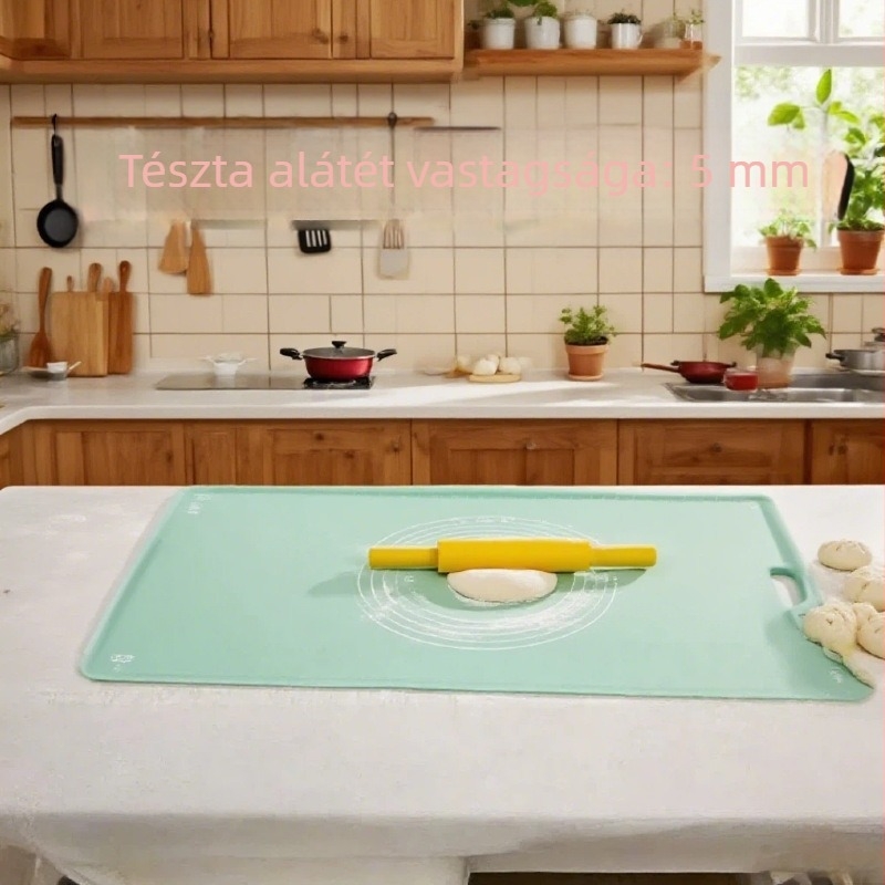 Élelmiszer-minőségű szilikon dagasztó- és nyújtó matrac, sütő matrac, hőálló, csúszásmentes felület, vastagított vágódeszka