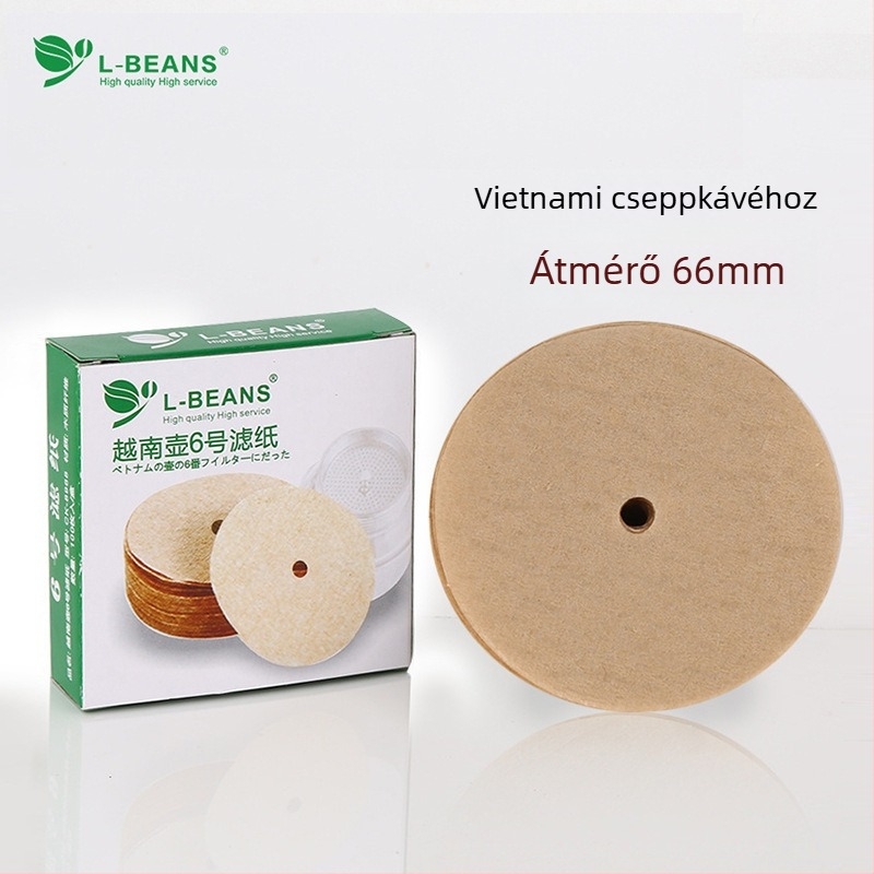 L-BEANS Fa rostból készült kávé szűrőpapír moka készülékhez No.6 No.9