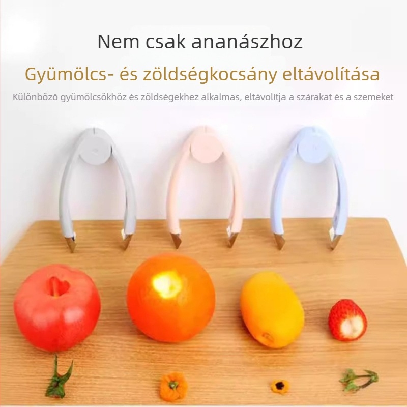 Többcélú ananászszemek eltávolító és eperklipsz, rozsdamentes acélból készült konyhai eszköz