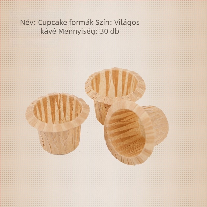 Magas hőmérsékleten ellenálló négyszögletes papírmuffin formák sütéshez, egyszínű, otthoni használatra.