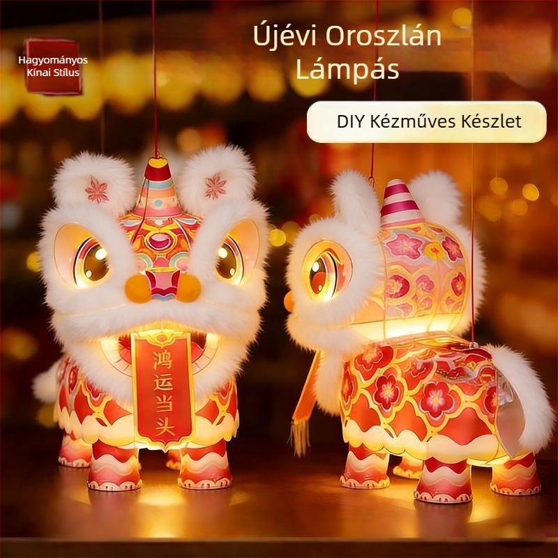 Tavaszi Fesztivál Oroszlán Lámpás — DIY készlet gyermekeknek, óvodának, 2026-os modell