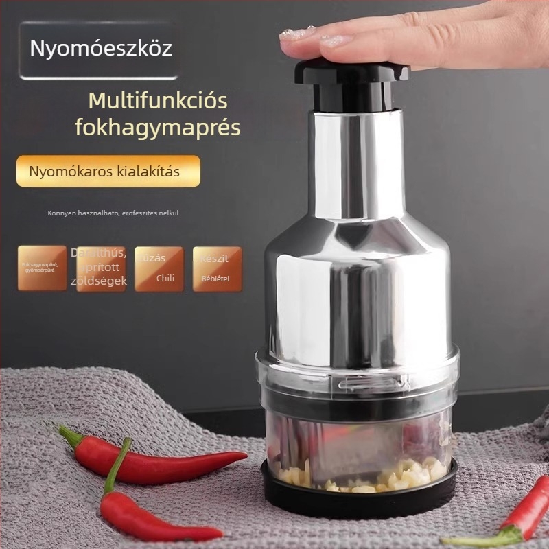 Fokhagymanyomó hámozóval, konyhai eszköz, többfunkciós fokhagymanyomó otthoni használatra