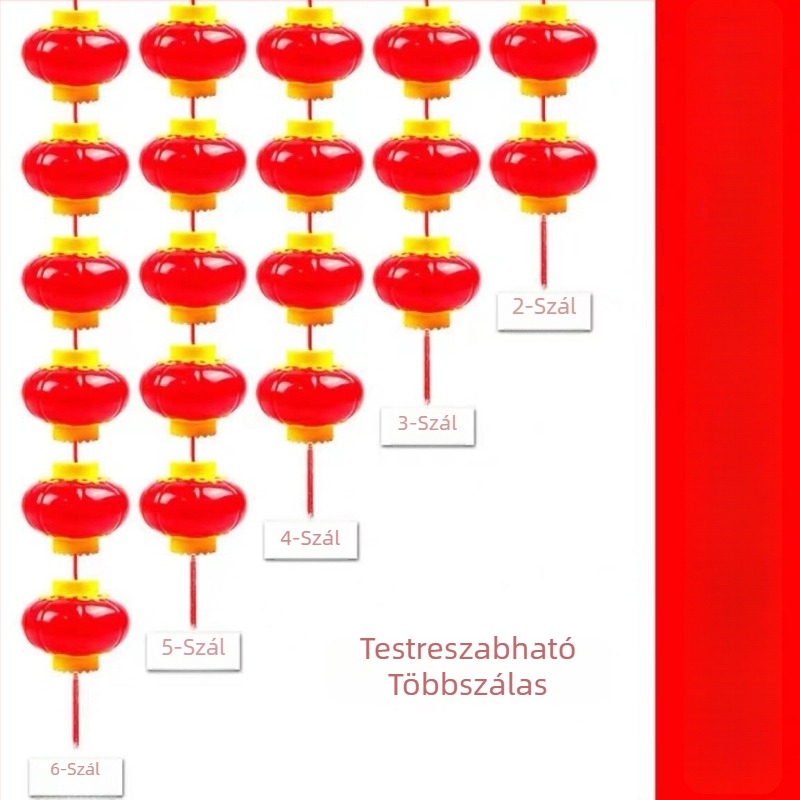 LED akril lámpások matt felülettel – piros, kültéri dekoráció a fákhoz, fényfüzér palota stílusban