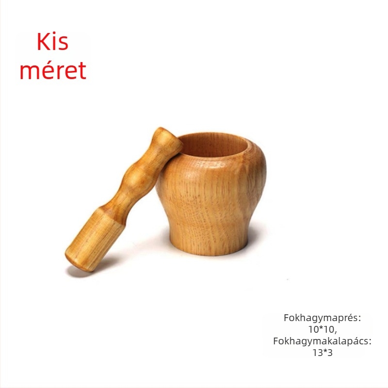 Sanchuang kínai stílusú fokhagymaprés, teljesen fa kivitelben, kézi használatú