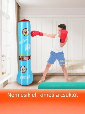 Gyermekeknek szóló felfújható bokszzsák függőleges tartóval edzéshez