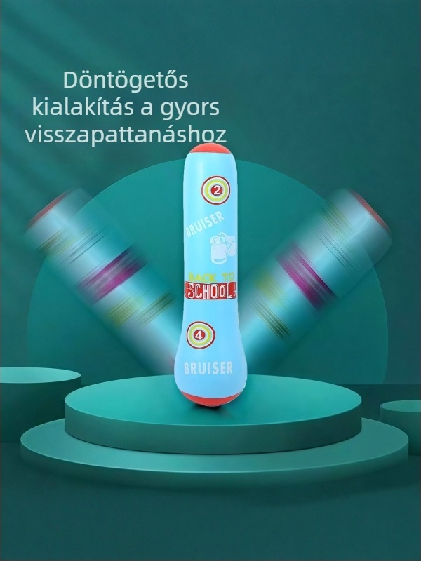 Gyermekeknek szóló felfújható bokszzsák függőleges tartóval edzéshez
