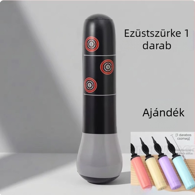 Gyermekeknek szóló felfújható bokszzsák függőleges tartóval edzéshez