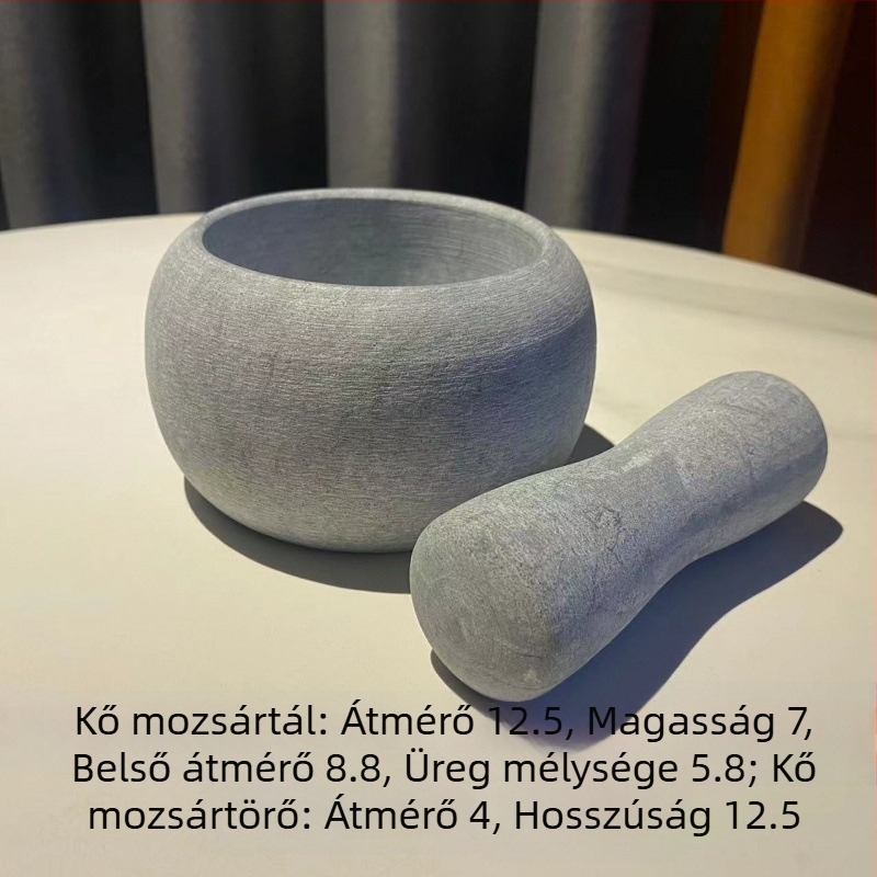 Kőből készült mozsár fokhagyma és gyógynövények számára