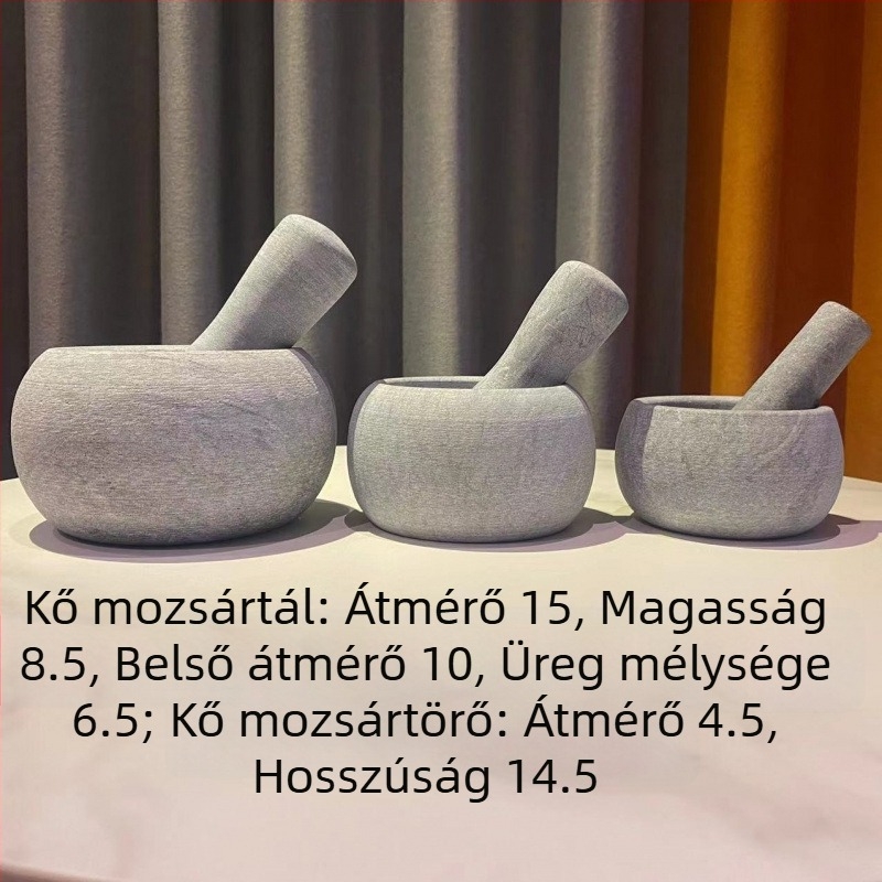 Kőből készült mozsár fokhagyma és gyógynövények számára