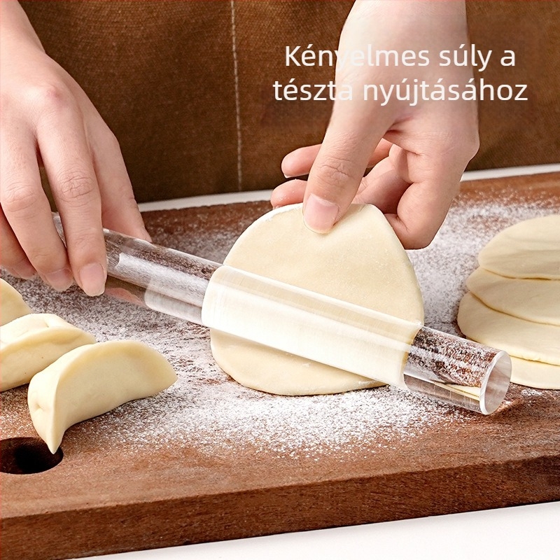 Átlátszó akril nyújtópálca, tapadásmentes, élelmiszer-minőségű, szilárd rúd fondant és sütemény tésztája nyújtásához