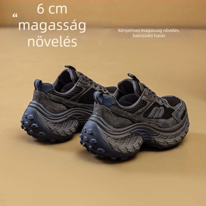 Paris-stílusú női dad sneaker vastag talppal, 2026 tavasz kollekció, fleece-beléssel, retro dizájn, magasságot növelő, kényelmes mindennapi sportcipő