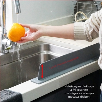 Szilikon védőcsík a mosogató széléhez és a konyhapulton a fröccsenés ellen