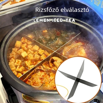 Rozsdamentes acél osztó rizsfőzőhöz és forró pot ételekhez – eszköz több rekesszel