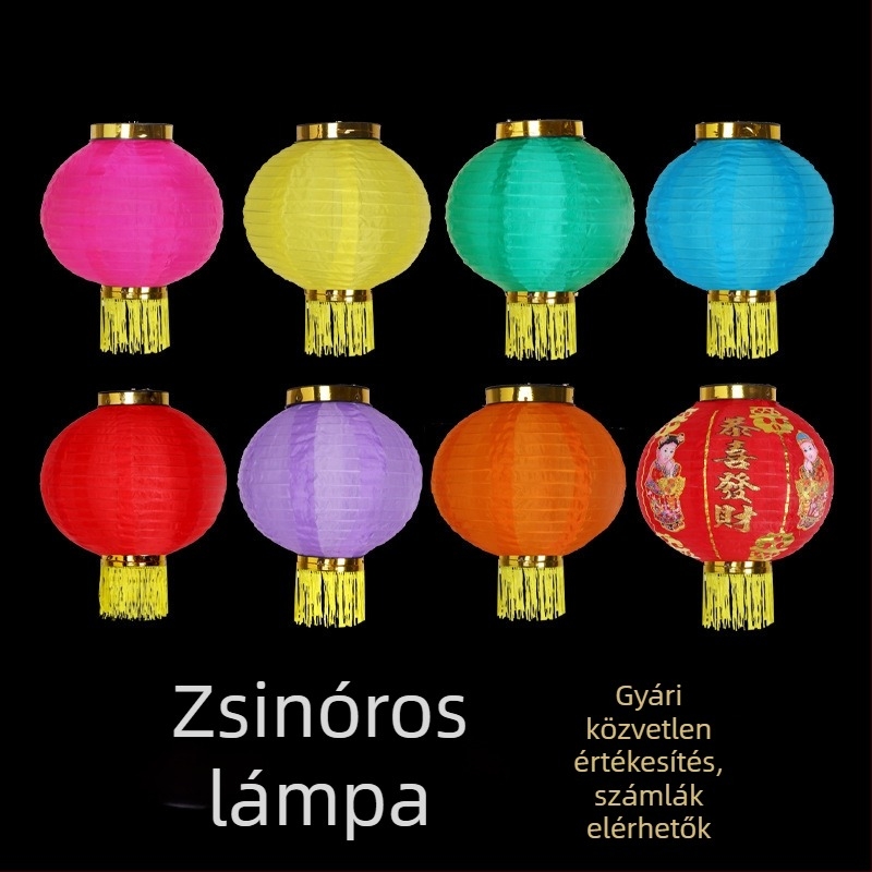 Kültéri lámpáslánc a Tavaszi Fesztivál dekorációjához, vízálló, összecsukható piros lámpások wax gourd formájú, 8/10/12 hüvelyk