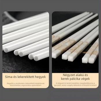Kerámia evőpálcikák, modern minimális stílus, egyszínű, élelmiszer-minőség, penész- és nedvességálló, hőálló, háztartási használatra