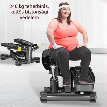 Otthoni léptetőgép állítható ellenállással, lépcsőmászási és derékforgatási funkciókkal, akupressziós mágneses fitnesz berendezés