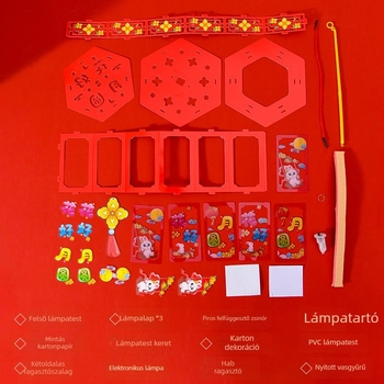 Mid-Autumn Festival ajándék 2026 – DIY kézműves hatszögletű palotai lámpák gyerekeknek, hordozható lámpák óvodások számára, ősi stílusú kreatív készlet