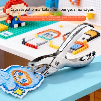 Gyöngy művészet lyukasztó eszköz, speciális lyukasztógép gyöngyök számára, DIY kulcstartó gyűrű, fém kiegészítőkkel teli készlet