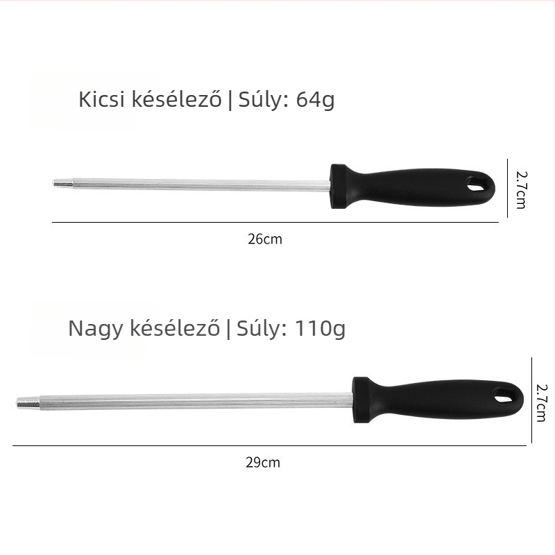Hentes kés élező rúd, mágneses cilindrikus élező bot konyhai késekhez