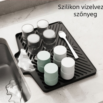 Többcélú szilikon csepegtető matt, csúszásmentes a konyhához, edényekhez, teás asztalhoz és gyümölcsök, zöldségek lecsurgatásához