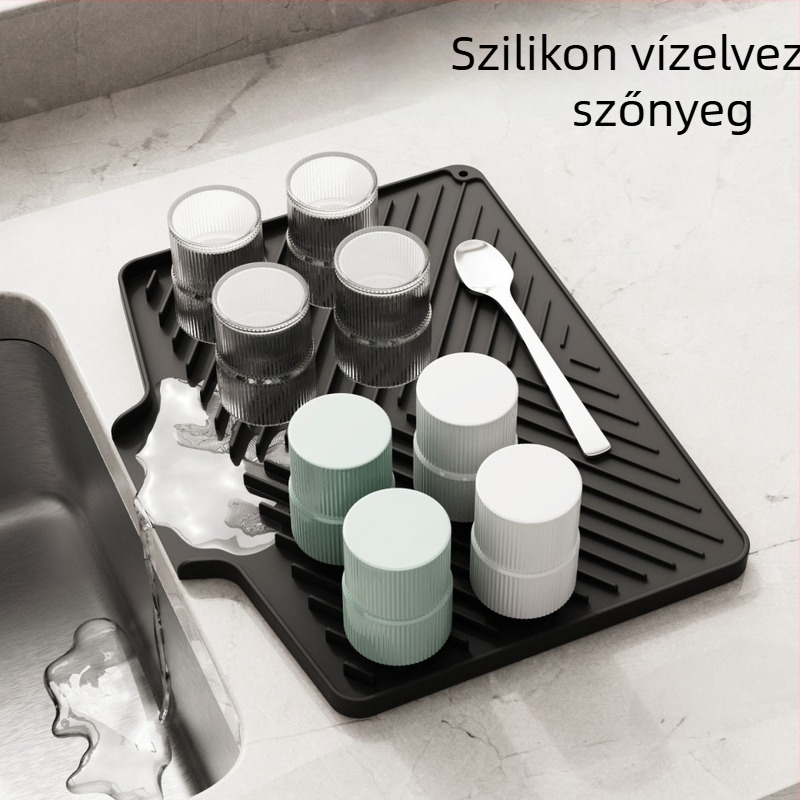 Többcélú szilikon csepegtető matt, csúszásmentes a konyhához, edényekhez, teás asztalhoz és gyümölcsök, zöldségek lecsurgatásához