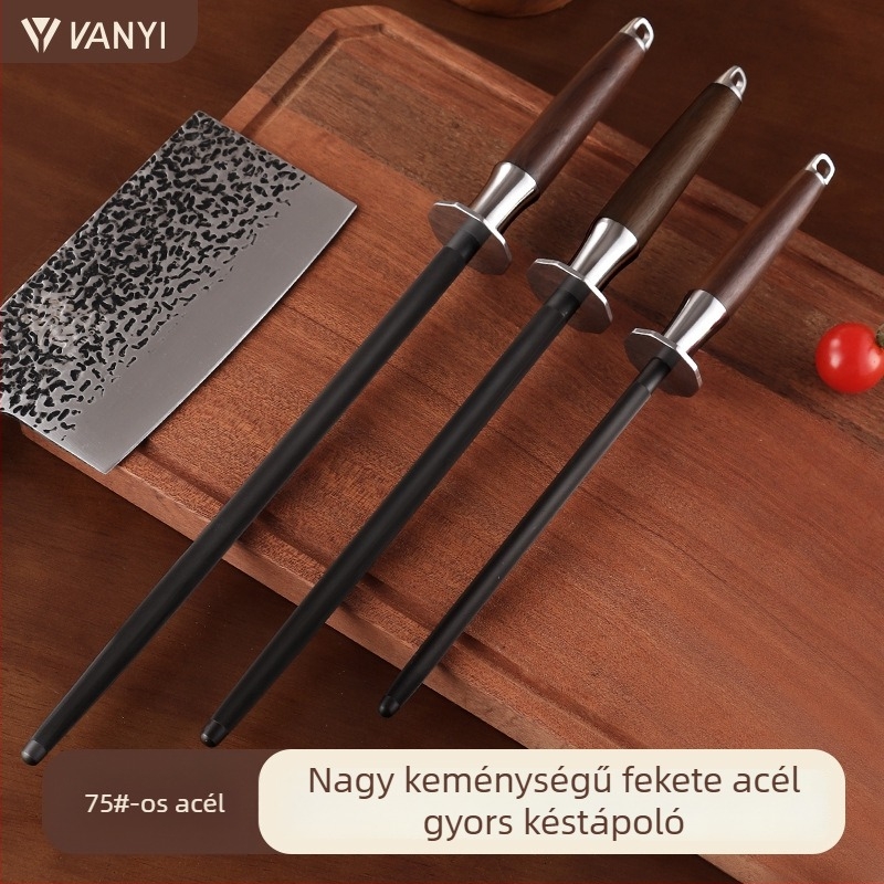 Wolfram-ötvözet késélező rúd – konyhára, henteseknek és professzionális szakácsoknak, retro stílusban