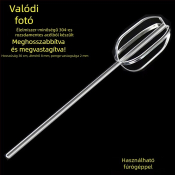 Hosszított keverőpálca 304 rozsdamentes acélból tészta, szezámpaszta, forró fazék alap és húsos töltelék keveréséhez