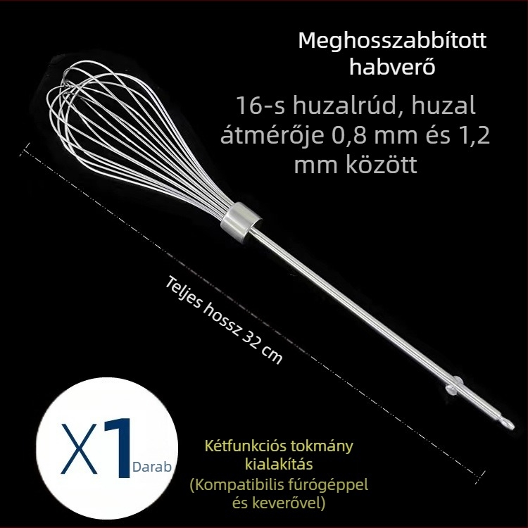 Hosszított keverőpálca 304 rozsdamentes acélból tészta, szezámpaszta, forró fazék alap és húsos töltelék keveréséhez